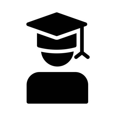 mezuniyet glyph düz vektör simgesi