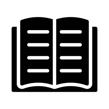 glyph düz vektör simgesi okuma