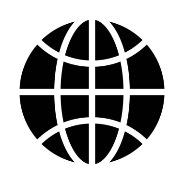 küresel glyph düz vektör simgesi