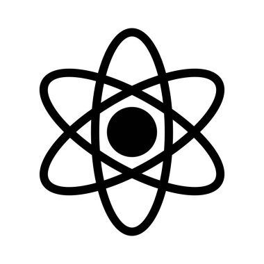 atom glyph düz vektör simgesi
