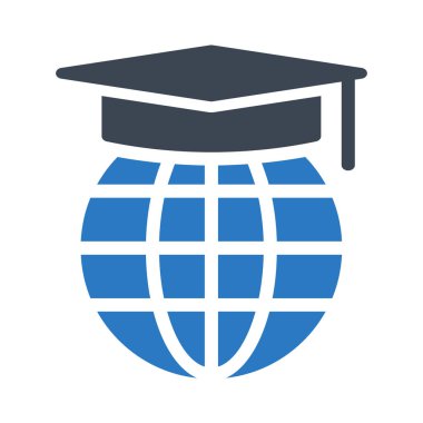 eğitim glyph renk vektör simgesi