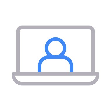 account thin color line vector icon