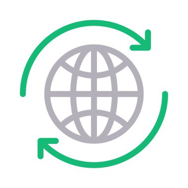 dünya ince renk çizgisi vektör simgesi