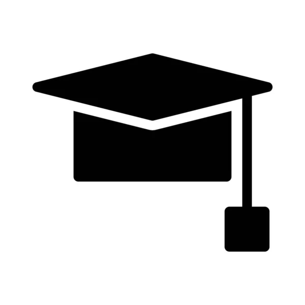 Diploma Glifo Icono Vector Plano — Vector de stock