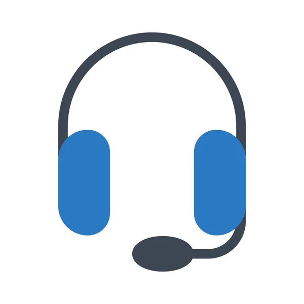 Headset Glyphen Farbvektorsymbol — Stockvektor