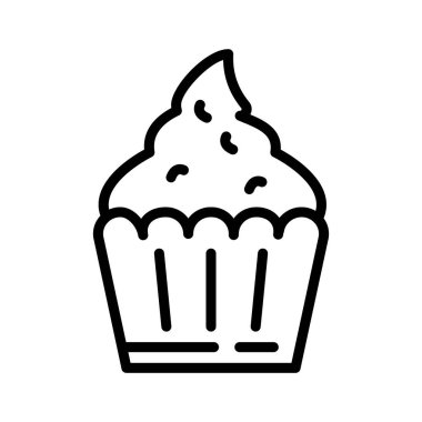 muffin ince çizgi vektör simgesi