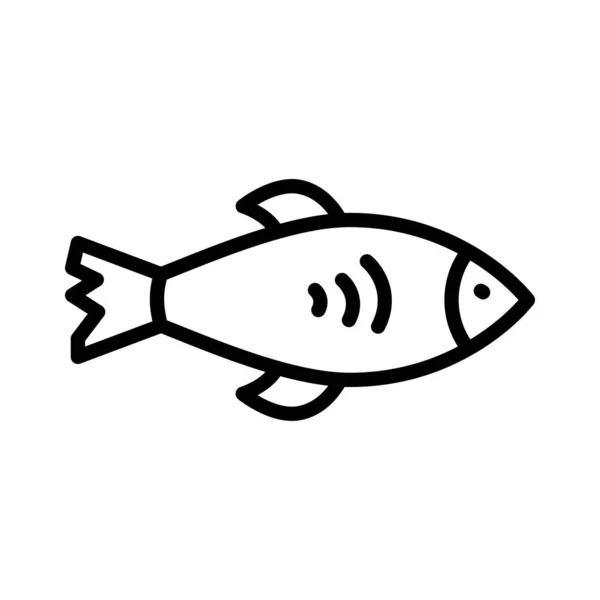 Seafood Tunn Linje Vektor Ikon — Stock vektor