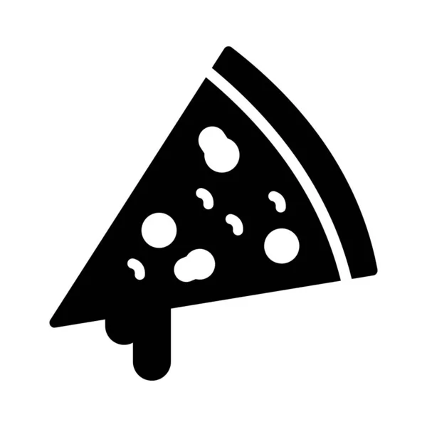 Pizza Glyph Platte Vector Pictogram — Stockvector