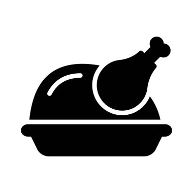 gıda glyph düz vektör simgesi