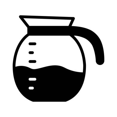 su sürahi glyph düz vektör simgesi