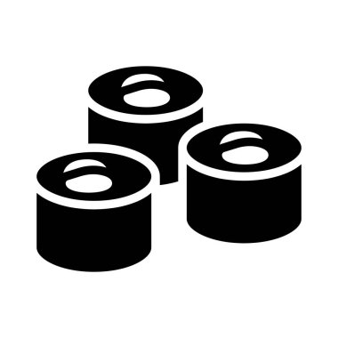 suşi glyph düz vektör simgesi