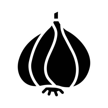 sarımsak glyph düz vektör simgesi