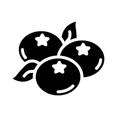 düz meyve glif simge vektör