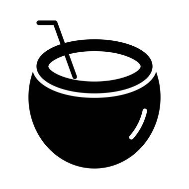 hindistan cevizi glyph düz vektör simgesi