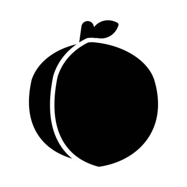 şeftali glyph düz vektör simgesi