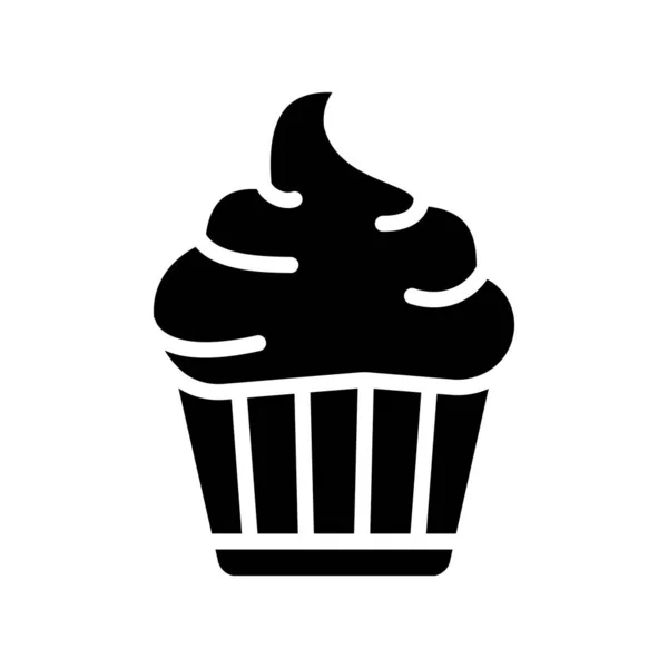 Muffin Glyphe Plat Vecteur Icône — Image vectorielle