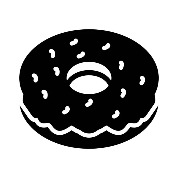 Donut Glyph Platt Vektor Ikon — Stock vektor