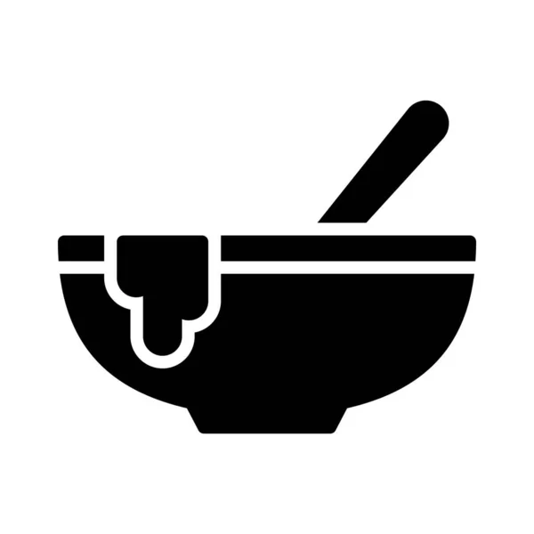 Suppe Glyphen Flache Vektor Symbol — Stockvektor