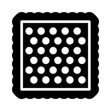 çerezler glyph düz vektör simgesi