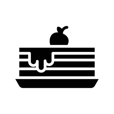 pancake glyph düz vektör simgesi