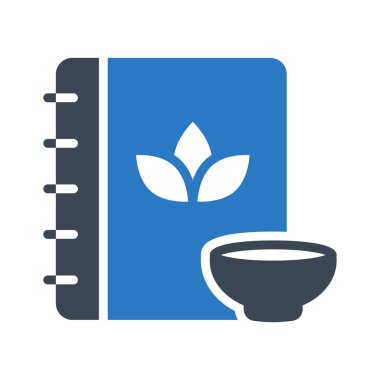 tarifi kitap glyph renk vektör simgesi