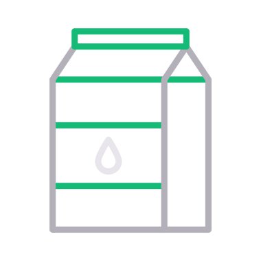 süt paketi ince renk çizgisi vektör simgesi