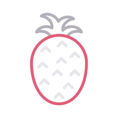 ananas ince renk çizgisi vektör simgesi