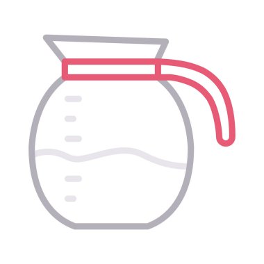 su sürahi ince renk çizgisi vektör simgesi