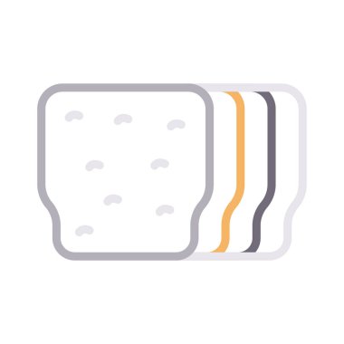 ekmek ince renk çizgisi vektör simgesi