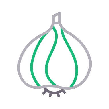 sarımsak ince renk çizgisi vektör simgesi