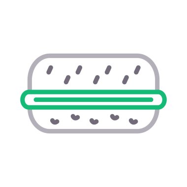 fast food ince renk çizgisi vektör simgesi