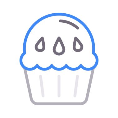 cupcake ince renk çizgisi vektör simgesi