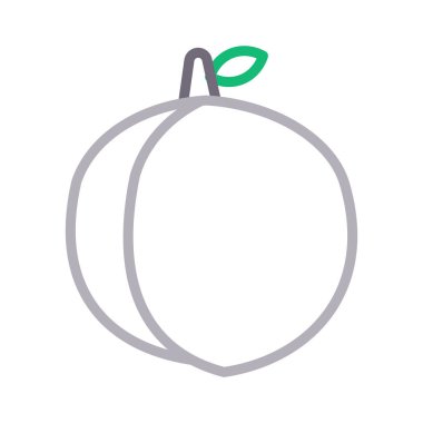 şeftali ince renk çizgisi vektör simgesi