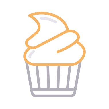 muffin ince renk çizgisi vektör simgesi