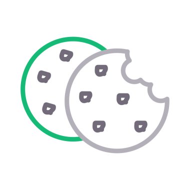 bisküvi ince renk çizgisi vektör simgesi