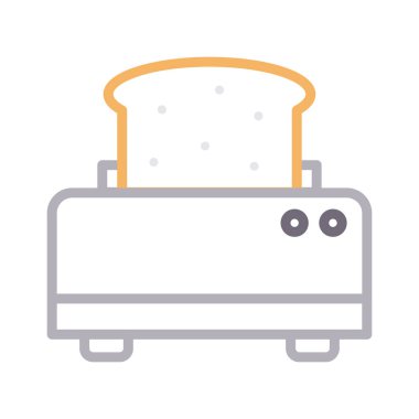 tost makinesi ince renk çizgisi vektör simgesi