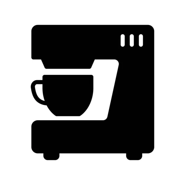 Coffee Maker Glyph Flat Vector Icon — Stock Vector