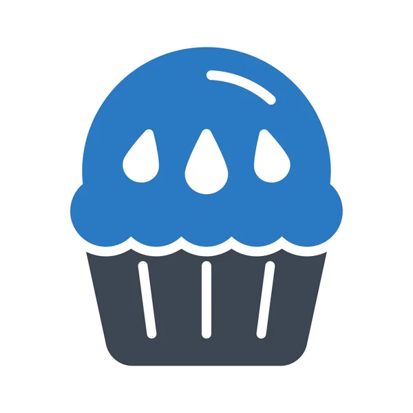 Cupcake Glyphe Couleur Vecteur Icône — Image vectorielle