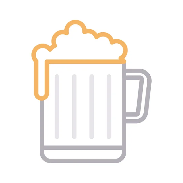 Bier Dunne Kleur Lijn Vector Pictogram — Stockvector