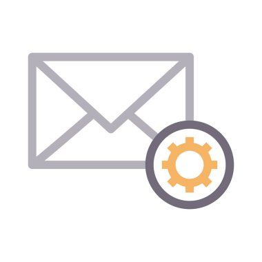 e-posta ayarı renk çizgisi vektör simgesi