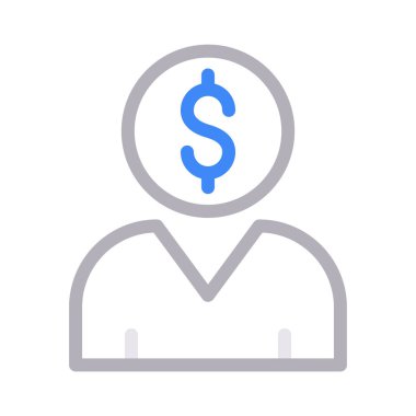 dolar profil renk çizgi vektör simgesi