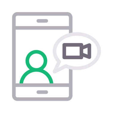 video sohbet renk çizgi vektör simgesi