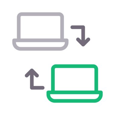 dosya aktarımı renk çizgisi vektör simgesi