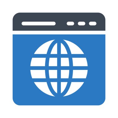 web sayfası glyph renk vektör simgesi