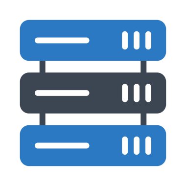 sunucu glyph renk vektör simgesi