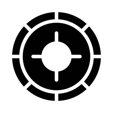 odak glyph düz vektör simgesi