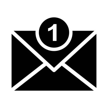 Mesaj glif düz vektör simge