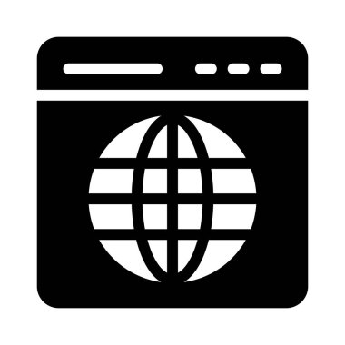 web sayfası glyph düz vektör simgesi