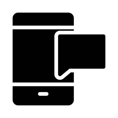 sohbet glyph düz vektör simgesi