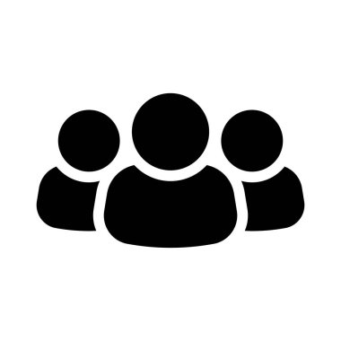 Grup glif düz vektör simge